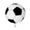 Black and white soccer ball balloon for sports birthday theme from Parte Haus party supply store in Bethesda MD.