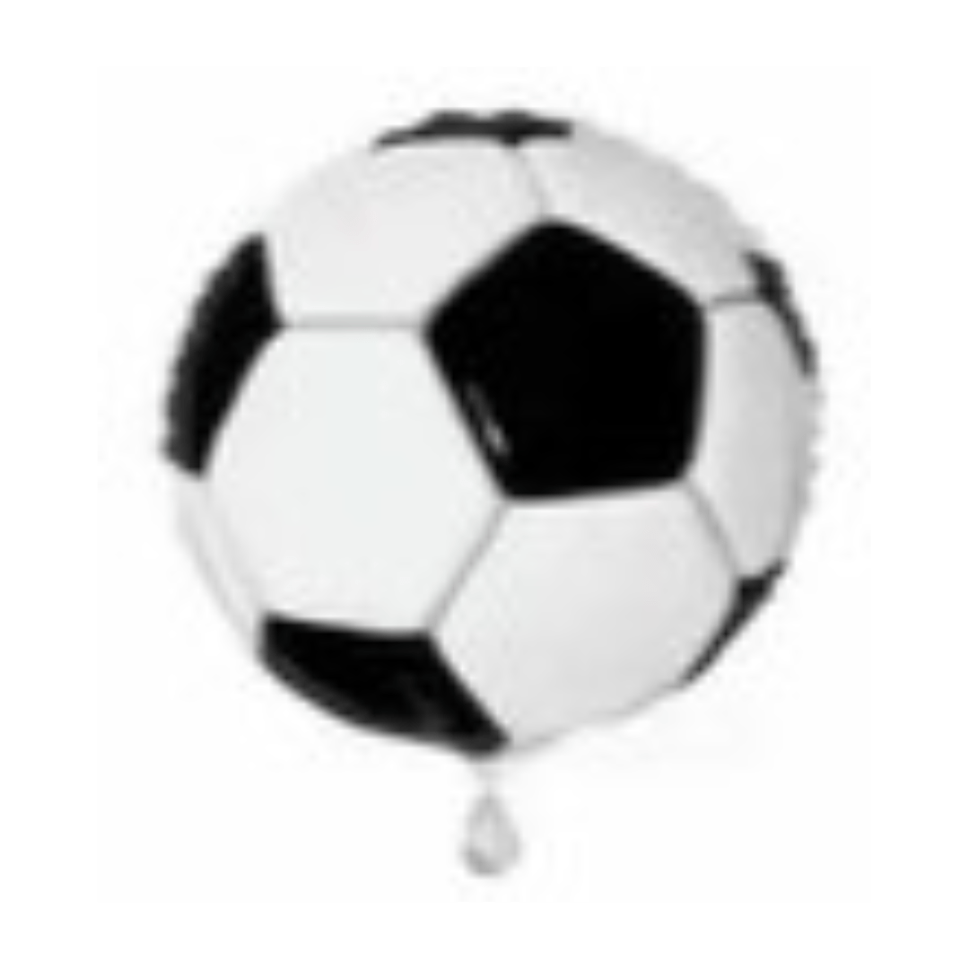 Black and white soccer ball balloon for sports birthday theme from Parte Haus party supply store in Bethesda MD.