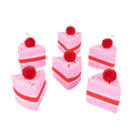 Pink cake slice favor boxes with red cherry toppers birthday theme from Parte Haus party supply store in Bethesda MD