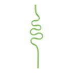Green silly straw curvy drinking straw fun shape from Parte Haus party supply store in Bethesda Maryland.