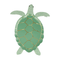 Green turtle shaped decorative plate for ocean theme from Parte Haus party supply store in Bethesda MD