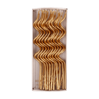 Gold birthday candles with wavy shapes birthday theme from Parte Haus party supply store in Bethesda, Maryland