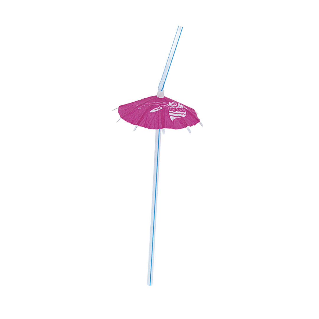 Pink umbrella straw drink accessory summer theme from Parte Haus party supply store in Bethesda MD