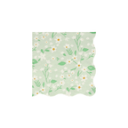 Mint green floral napkin with white and yellow flowers spring theme from Parte Haus party supply store in Bethesda MD.