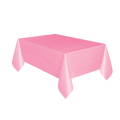 Pink plastic table cover solid color rectangle for birthday from Parte Haus party supply store in Bethesda MD