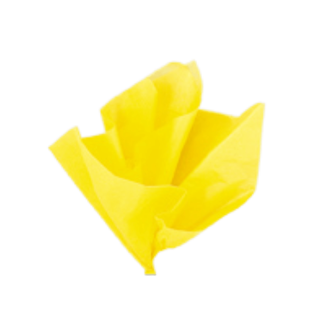 Yellow tissue paper bright crumpled sheet spring from Parte Haus party supply store in Bethesda Maryland