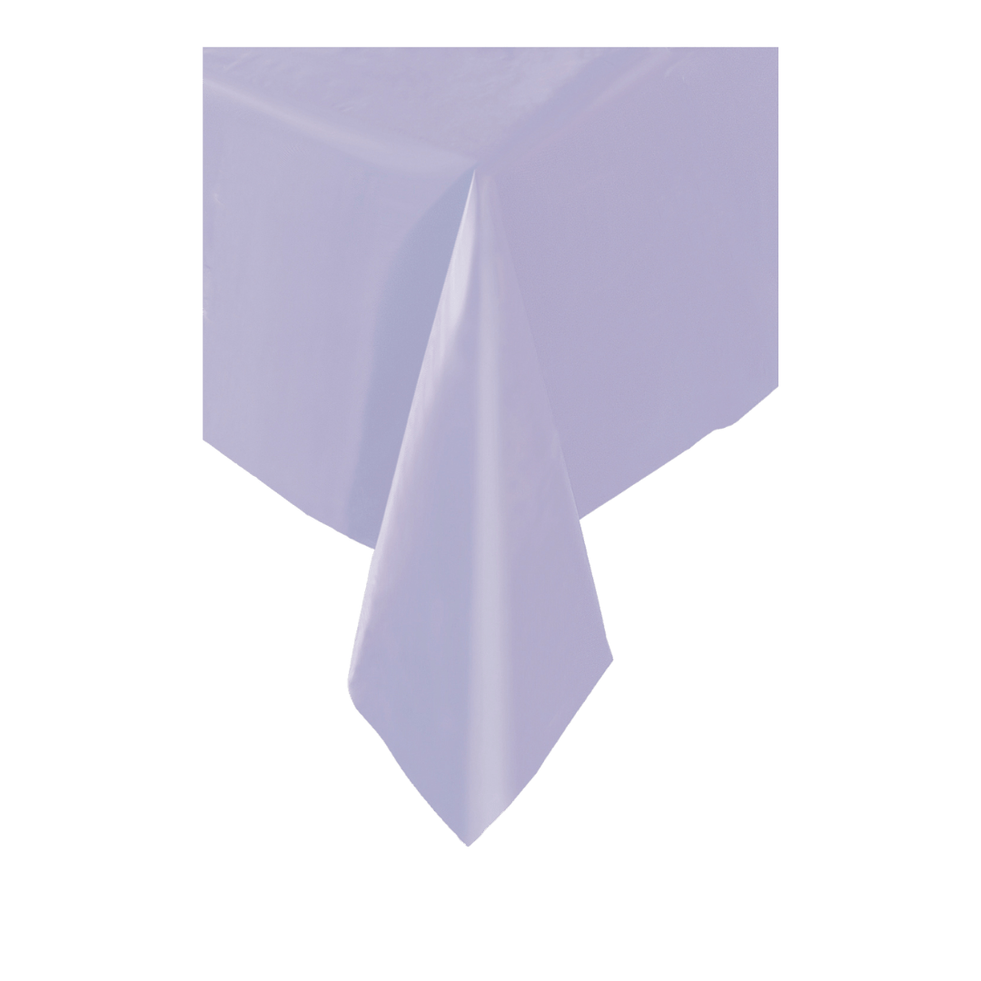 Light purple table cover rectangle for birthday theme from Parte Haus party supply store in Bethesda Maryland