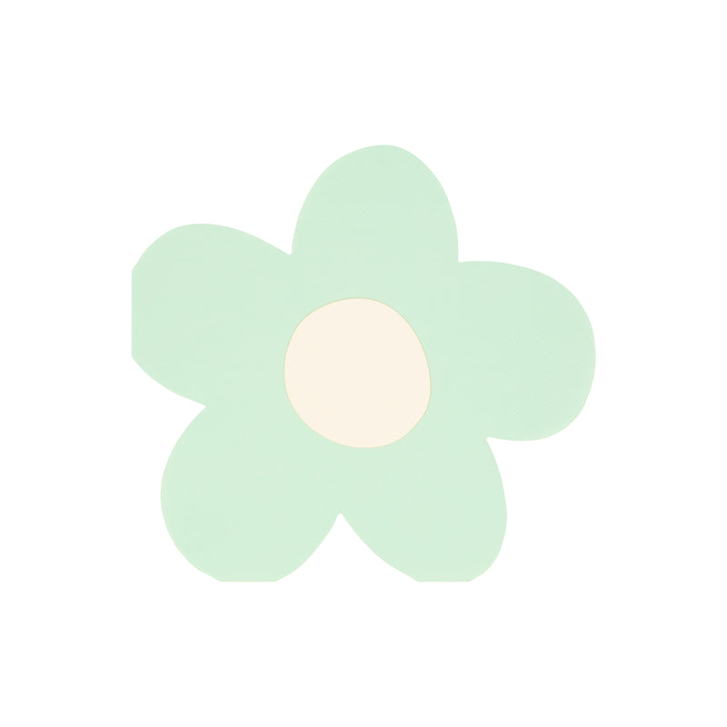 Mint green flower-shaped plate spring floral theme from Parte Haus party supply store in Bethesda MD