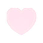 Pink heart shaped paper plate with scalloped edge for Valentine’s Day from Parte Haus party supply store in Bethesda MD