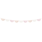 Pastel banner garland with scalloped edges floral party decor from Parte Haus party supply store in Bethesda Maryland