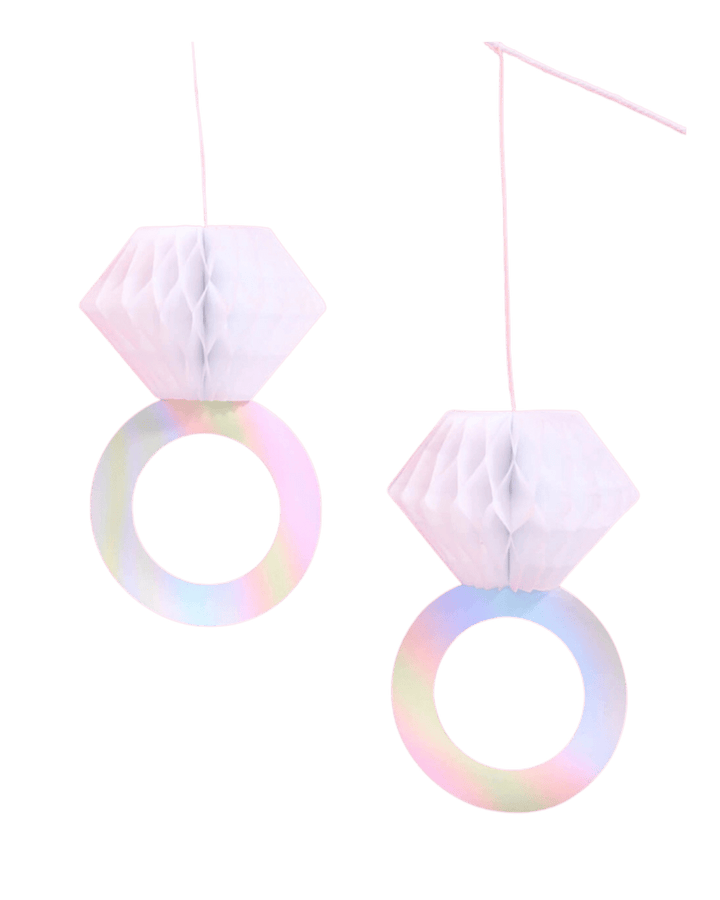 White and Iridescent Tissue Diamonds Banner