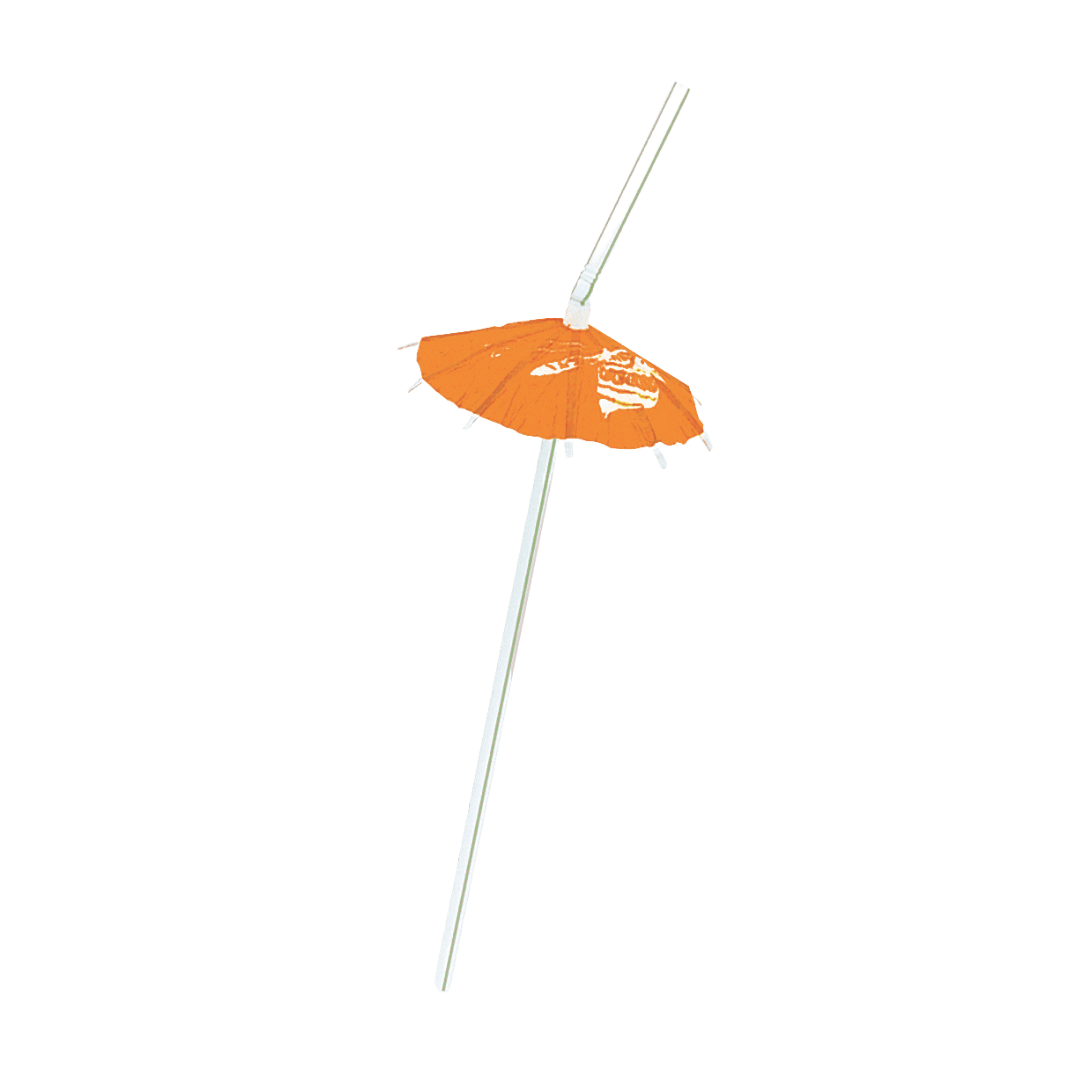 Orange cocktail umbrella drink decoration tropical theme from Parte Haus party supply store in Bethesda MD