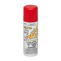 Red neon hair spray can with colorful hair illustration celebration theme from Parte Haus party supply store in Bethesda Maryland