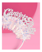 Iridescent Cancer birthday crown headband with glittery stars zodiac birthday from Parte Haus party supply store in Bethesda Maryland