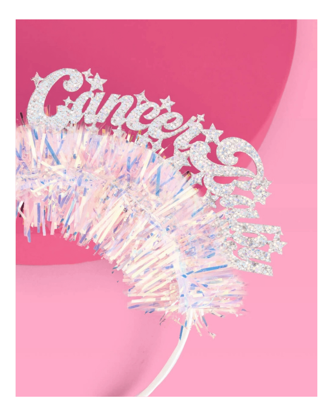 Iridescent Cancer birthday crown headband with glittery stars zodiac birthday from Parte Haus party supply store in Bethesda Maryland
