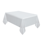 White tablecloth rectangular cover for celebrations from Parte Haus party supply store in Bethesda MD
