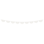 White lace banner garland with scalloped edges for celebrations from Parte Haus party supply store in Bethesda Maryland