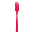 Red plastic fork classic flatware from Parte Haus party supply store in Bethesda Maryland