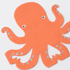 Orange octopus napkin sea animal theme from Parte Haus party supply store in Bethesda MD