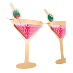 Pink cocktail glass banner festive decoration for celebration from Parte Haus party supply store in Bethesda, MD.