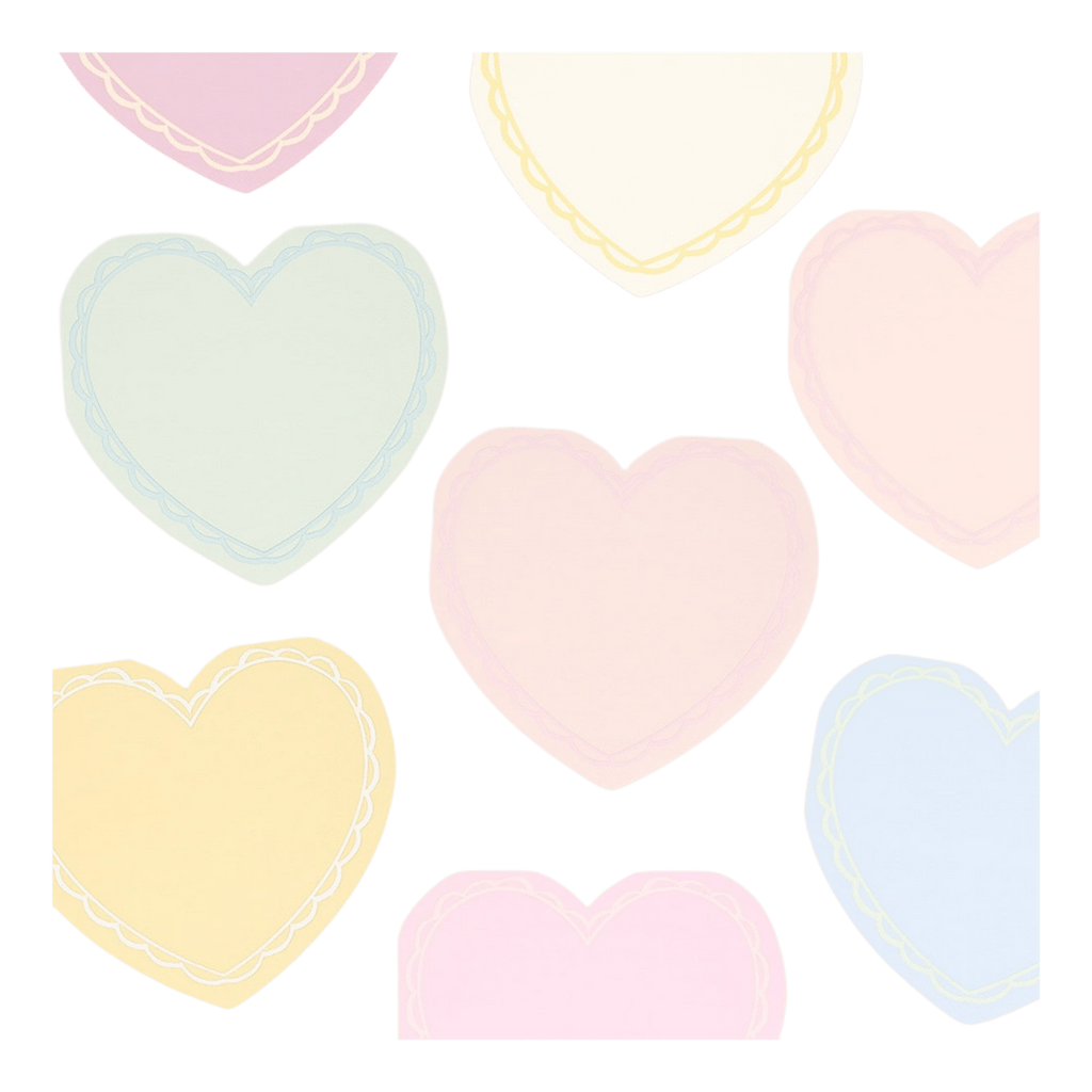 Pastel heart-shaped paper plate Valentine design from Parte Haus party supply store in Bethesda Maryland