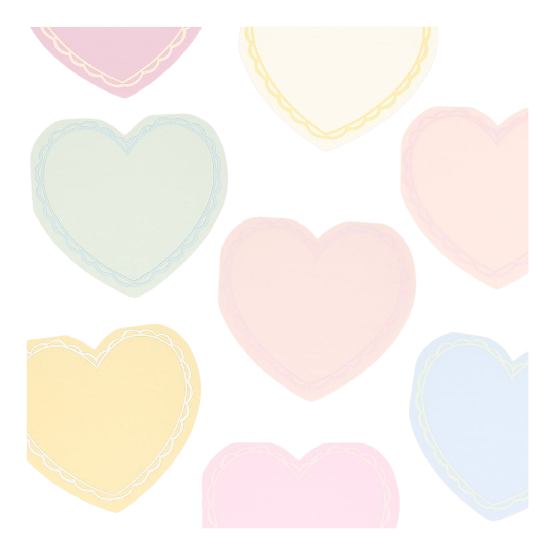 Pastel heart-shaped paper plate Valentine design from Parte Haus party supply store in Bethesda Maryland