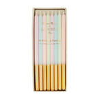 Pastel gold birthday candles box elegant design birthday from Parte Haus party supply store in Bethesda Maryland