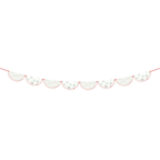 White snowflake garland with scalloped edges for winter holiday from Parte Haus party supply store in Bethesda MD.