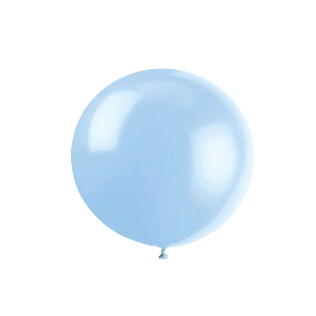 Light blue balloon round single balloon for birthday celebration from Parte Haus party supply store in Bethesda MD.