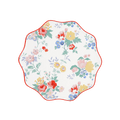 Multicolor floral scalloped plate with spring flower design birthday theme from Parte Haus party supply store in Bethesda MD