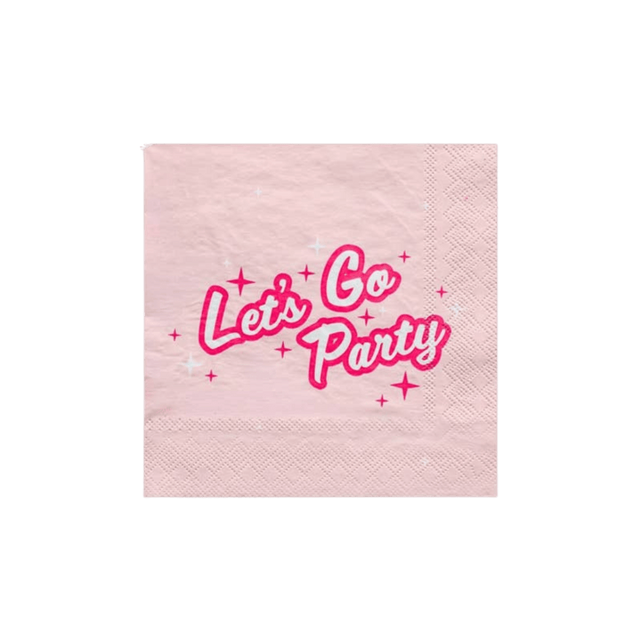 Pink "Let's Go Party" Dinner Napkins