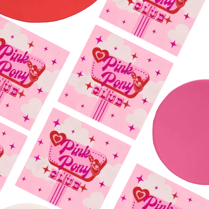 Pink "Pony Club" Birthday Cocktail Napkins