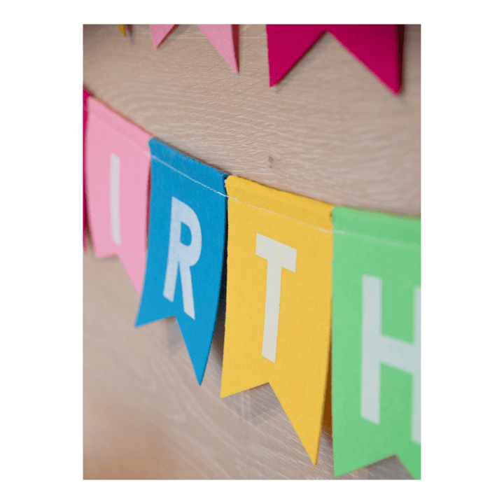 Colorful "Happy Birthday" Felt Banner