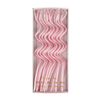 Pink wavy birthday candles in a box for birthday from Parte Haus party supply store in Bethesda Maryland