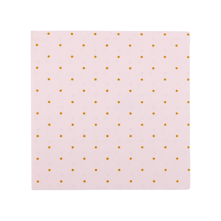Pink and Gold Polka Dot Princess Cocktail Napkin