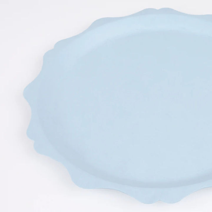 Blue Decorative Edge Compostable Plates - 2 Sizes