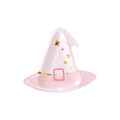 Pink witch hat plate with gold stars Halloween from Parte Haus party supply store in Bethesda Maryland