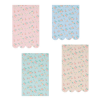 Pastel floral paper napkins with scalloped edges for spring from Parte Haus party supply store in Bethesda Maryland
