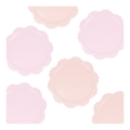 Pastel pink paper plates with lace edge detail birthday celebration from Parte Haus party supply store in Bethesda MD