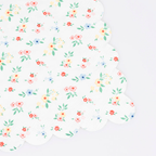 Multicolor floral paper napkin with scalloped edge spring design from Parte Haus party supply store in Bethesda MD.