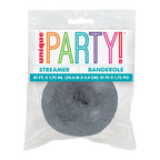 Gray streamer roll classic decoration for celebrations from Parte Haus party supply store in Bethesda MD