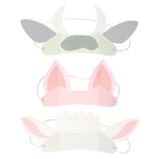 Pastel animal ear paper masks farm birthday from Parte Haus party supply store in Bethesda Maryland