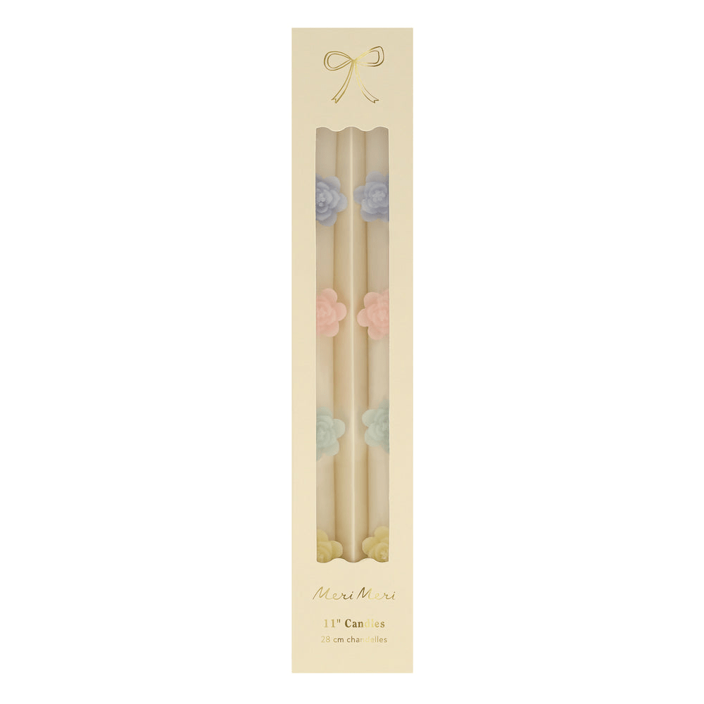 Pastel flower candle set elegant floral birthday decor from Parte Haus party supply store in Bethesda MD