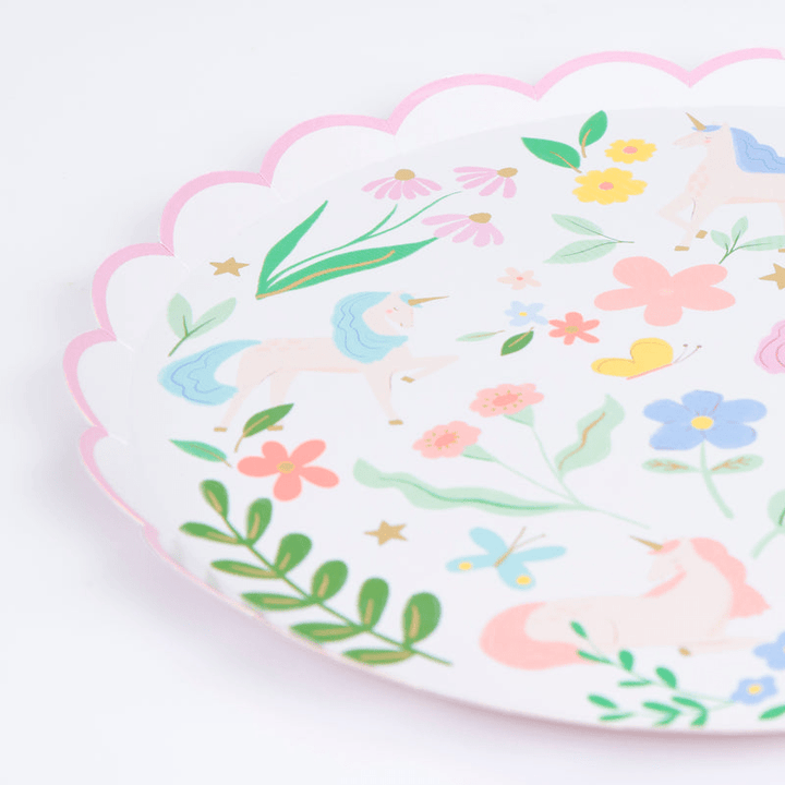Floral Unicorn Dinner Plates