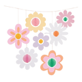 Pastel flower garland with paper blooms for spring decor from Parte Haus party supply store in Bethesda MD