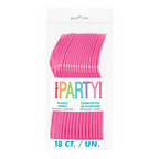 Pink plastic forks set in clear packaging celebration theme from Parte Haus party supply store in Bethesda Maryland