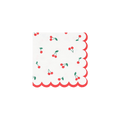 White cherry napkin with red scalloped edge for summer picnic from Parte Haus party supply store in Bethesda MD
