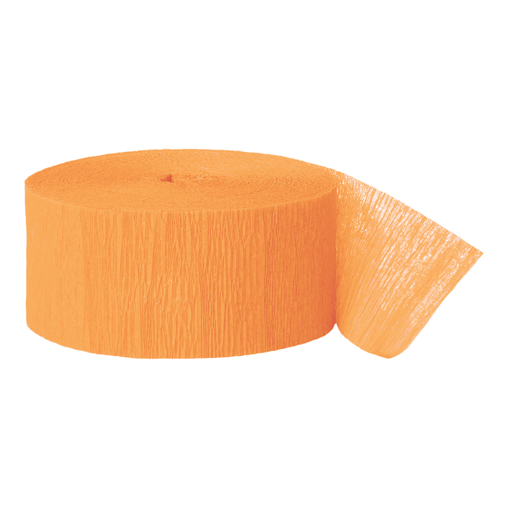 Orange crepe paper streamer roll for birthday or celebration from Parte Haus party supply store in Bethesda MD