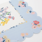 Blue floral napkin with scalloped edge spring theme from Parte Haus party supply store in Bethesda MD