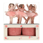 Pink ballerina cupcake kit with dancers for birthday theme from Parte Haus party supply store in Bethesda MD